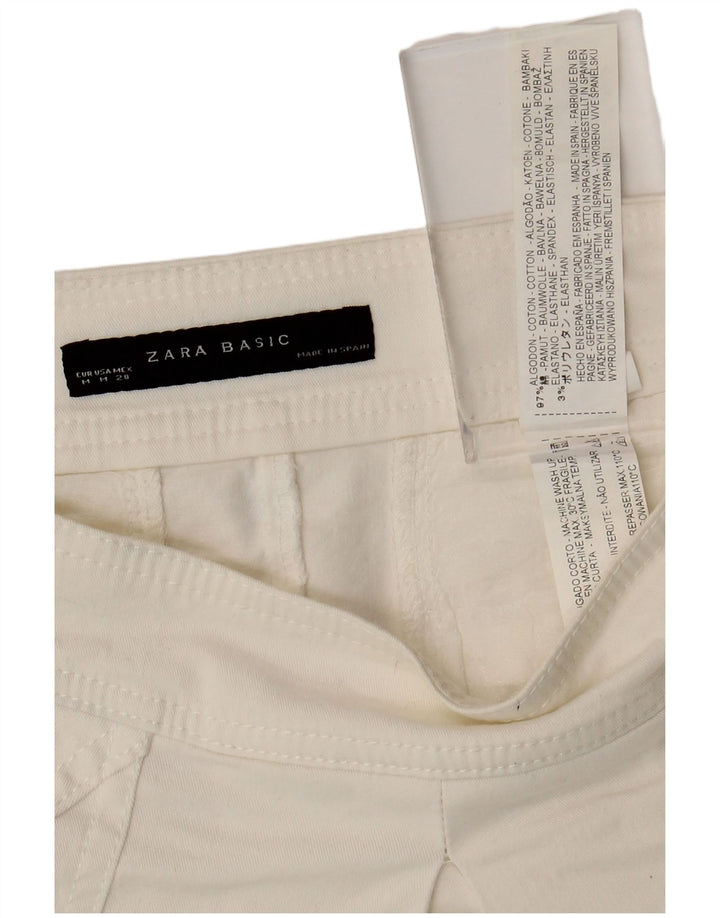 Zara Γυναικεία φούστα A-Line Medium W28 Λευκή Βαμβακερή