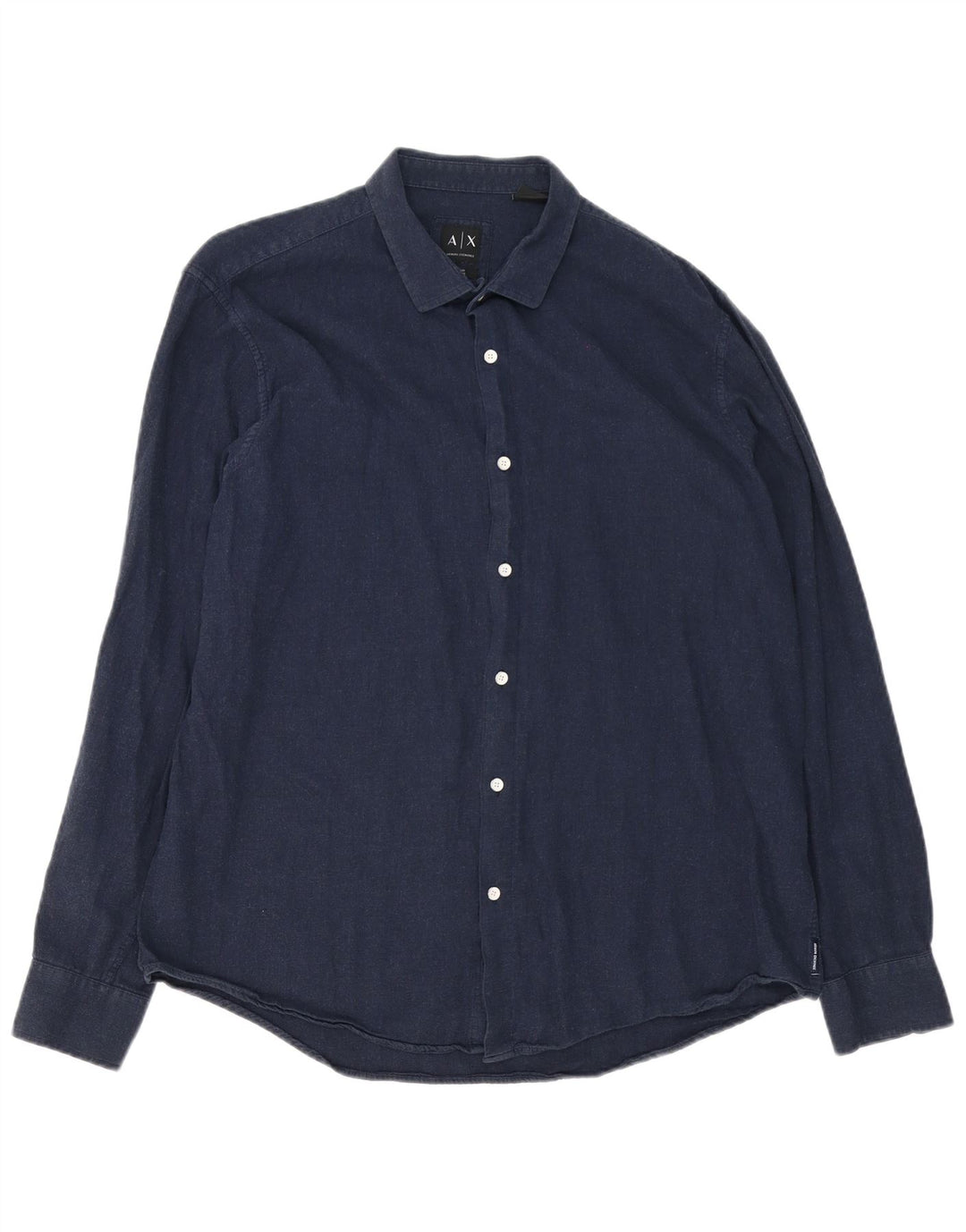 Armani Exchange Ανδρικό πουκάμισο XL Navy Blue Cotton