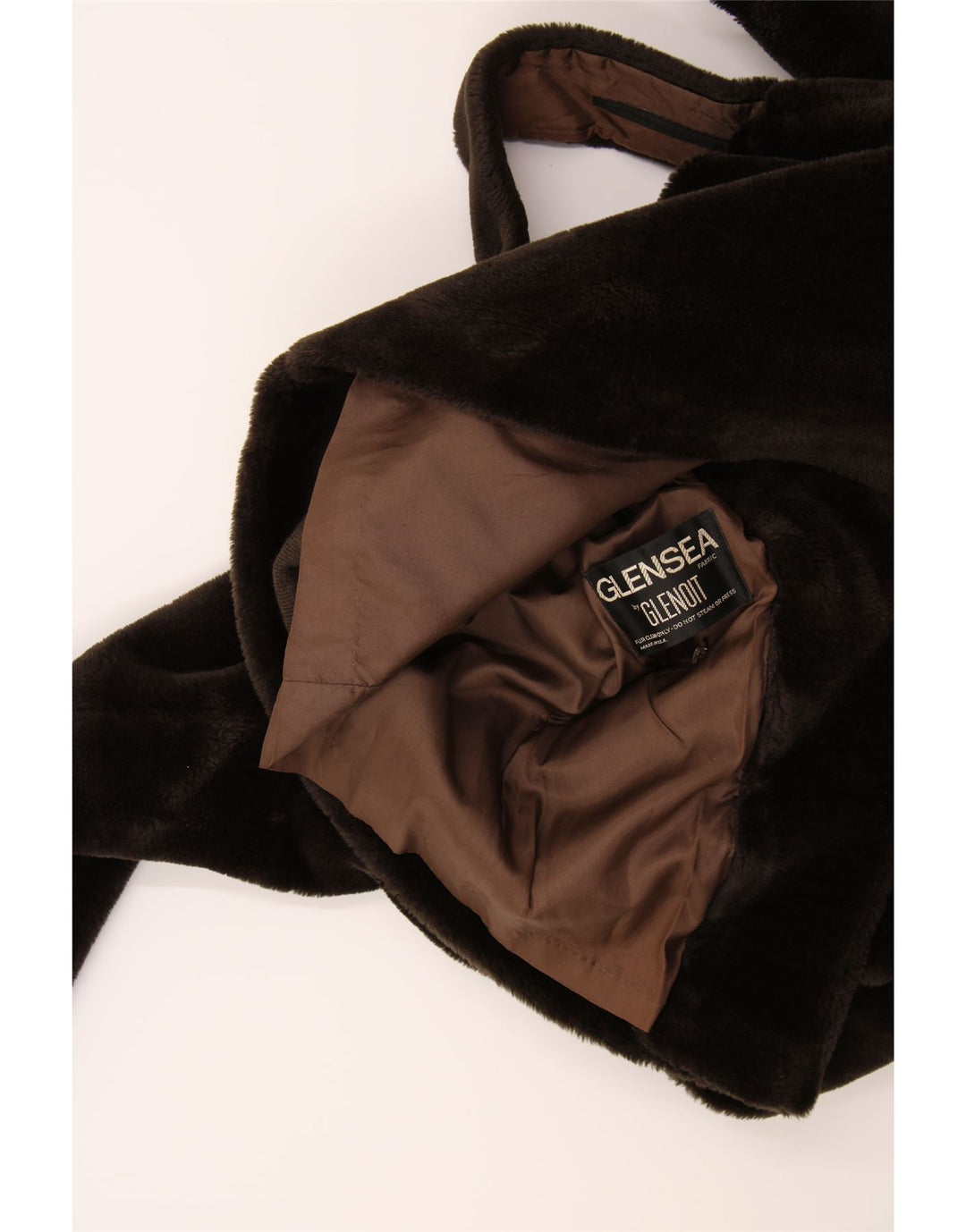GLENSEA Womens Faux Fur Double Breasted Coat US 12 Large Brown Vintage Glensea and Second-Hand Glensea from Messina Hembry 