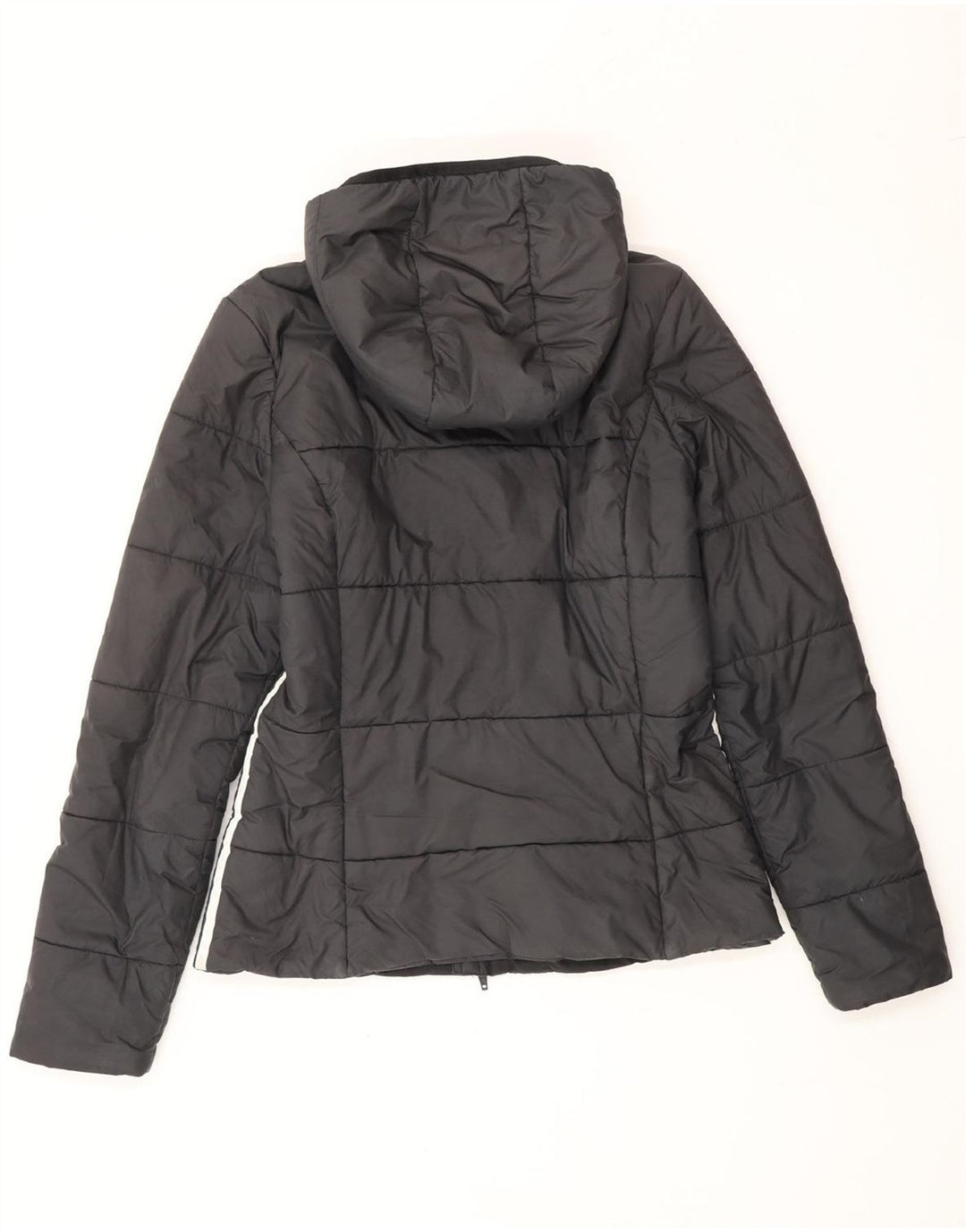 ADIDAS Womens Hooded Padded Jacket UK 10 Small  Black Polyester