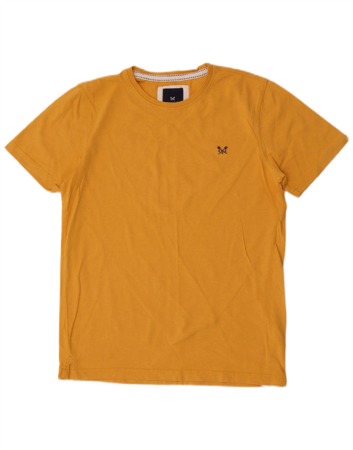 CREW CLOTHING Ανδρικό T-Shirt Top Μεσαίο κίτρινο βαμβακερό