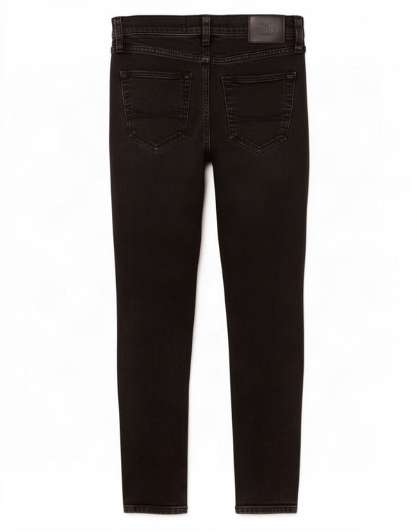Hollister Womens Distressed Skinny Jeans W28 L30 Μαύρο βαμβακερό