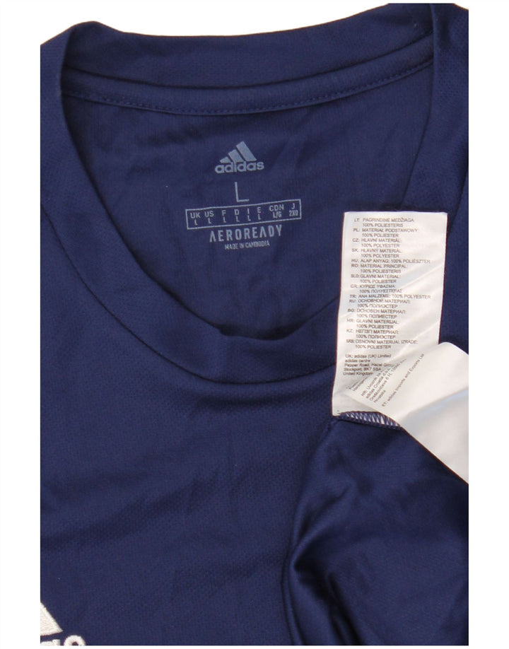 Adidas Ανδρικό T-Shirt Aeroready Top Large Navy Blue Polyester