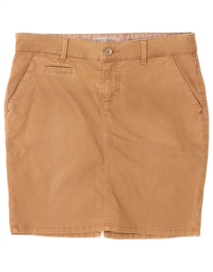 Γυναικεία Μίνι Φούστα Guess W29 Βαμβακερό μεσαίο μπεζ