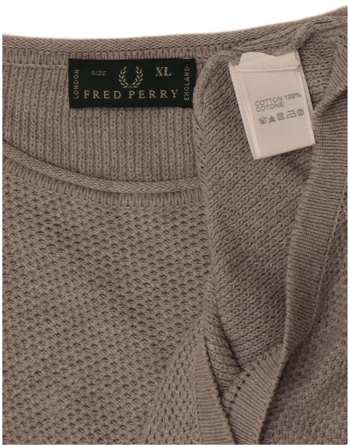 Ανδρικό πουλόβερ Fred Perry Boat Neck Jumper XL Γκρι βαμβακερό