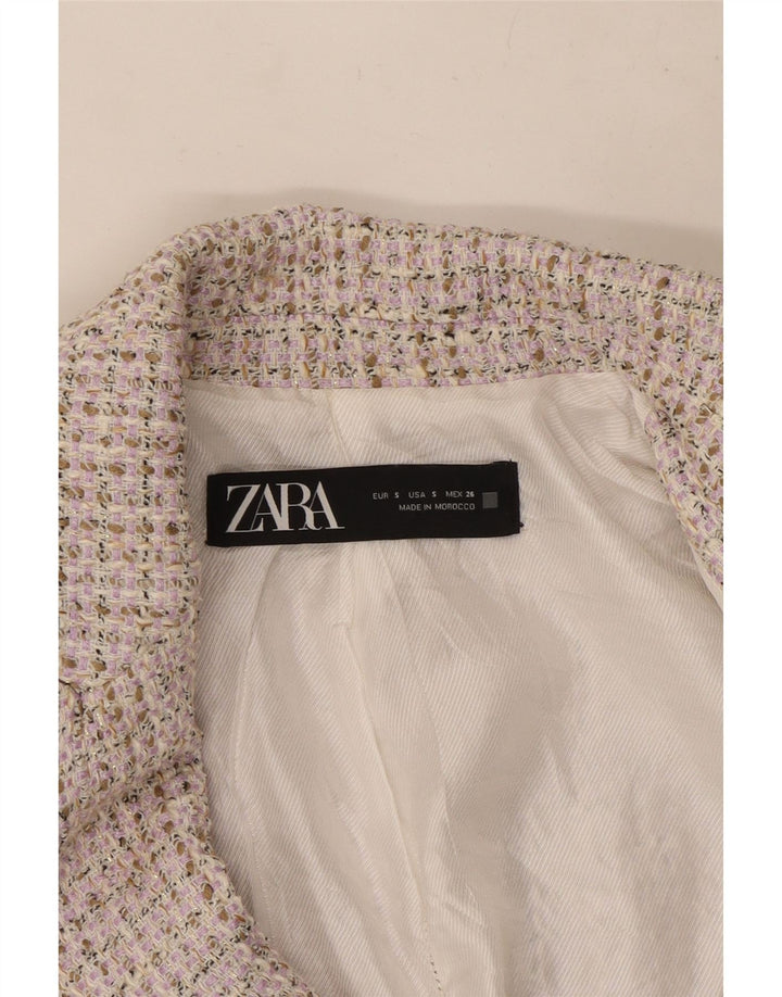 Zara Γυναικείο σακάκι με διπλό στήθος UK 10 Small Beige Flecked