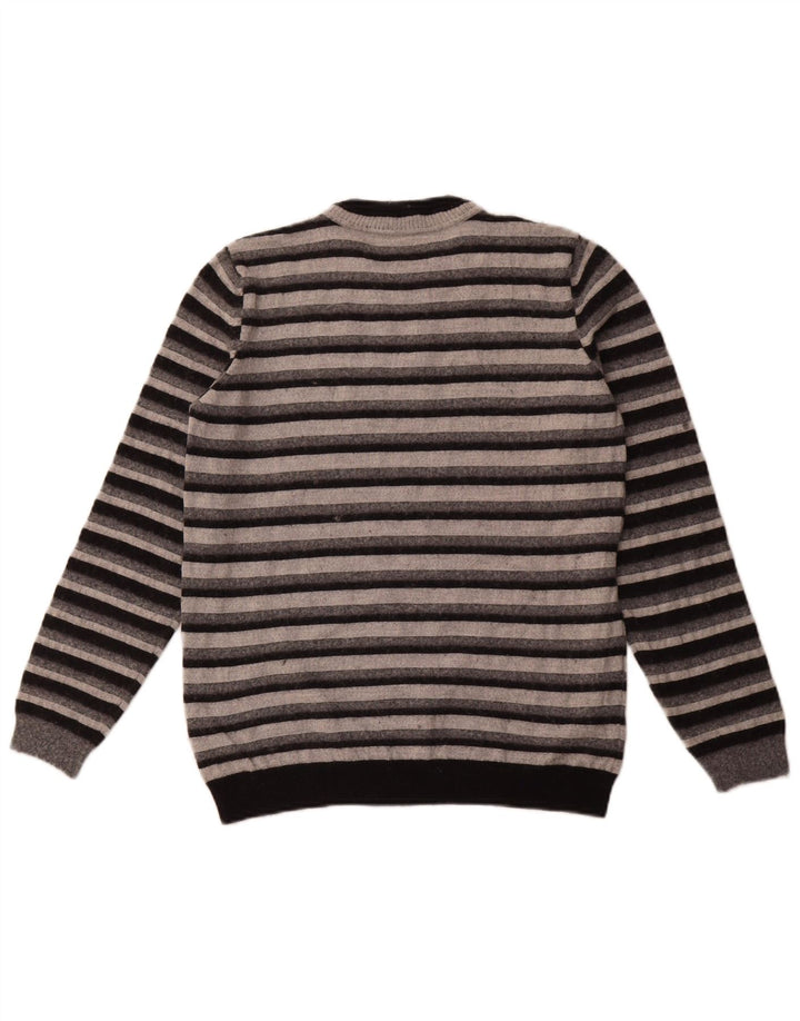 TRUSSARDI JEANS Boys Crew Neck Jumper πουλόβερ 13-14 ετών γκρι ριγέ