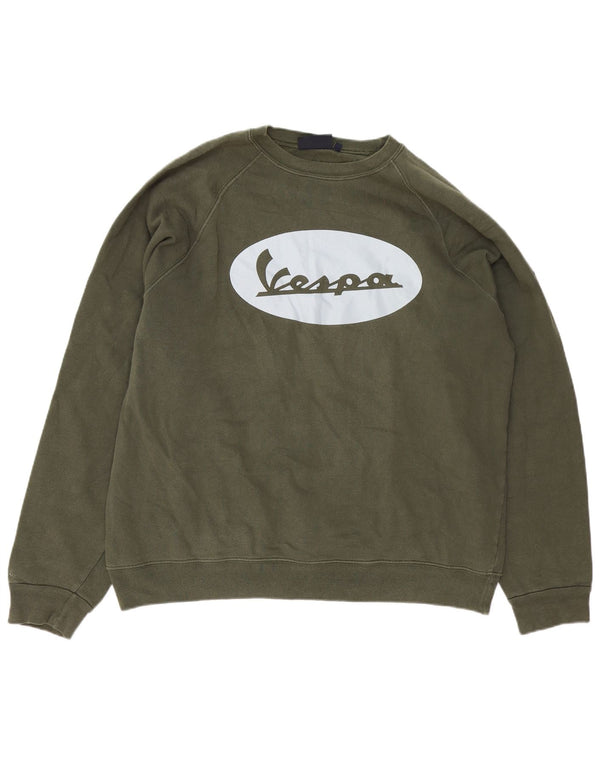 Vespa Ανδρικό Γραφικό Φούτερ Jumper 2XL Πράσινο Βαμβακερό