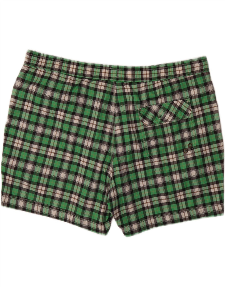 TIMBERLAND Mens Coupe Standard Swimming Shorts XL  Green Check Polyester Vintage Timberland and Second-Hand Timberland from Messina Hembry 
