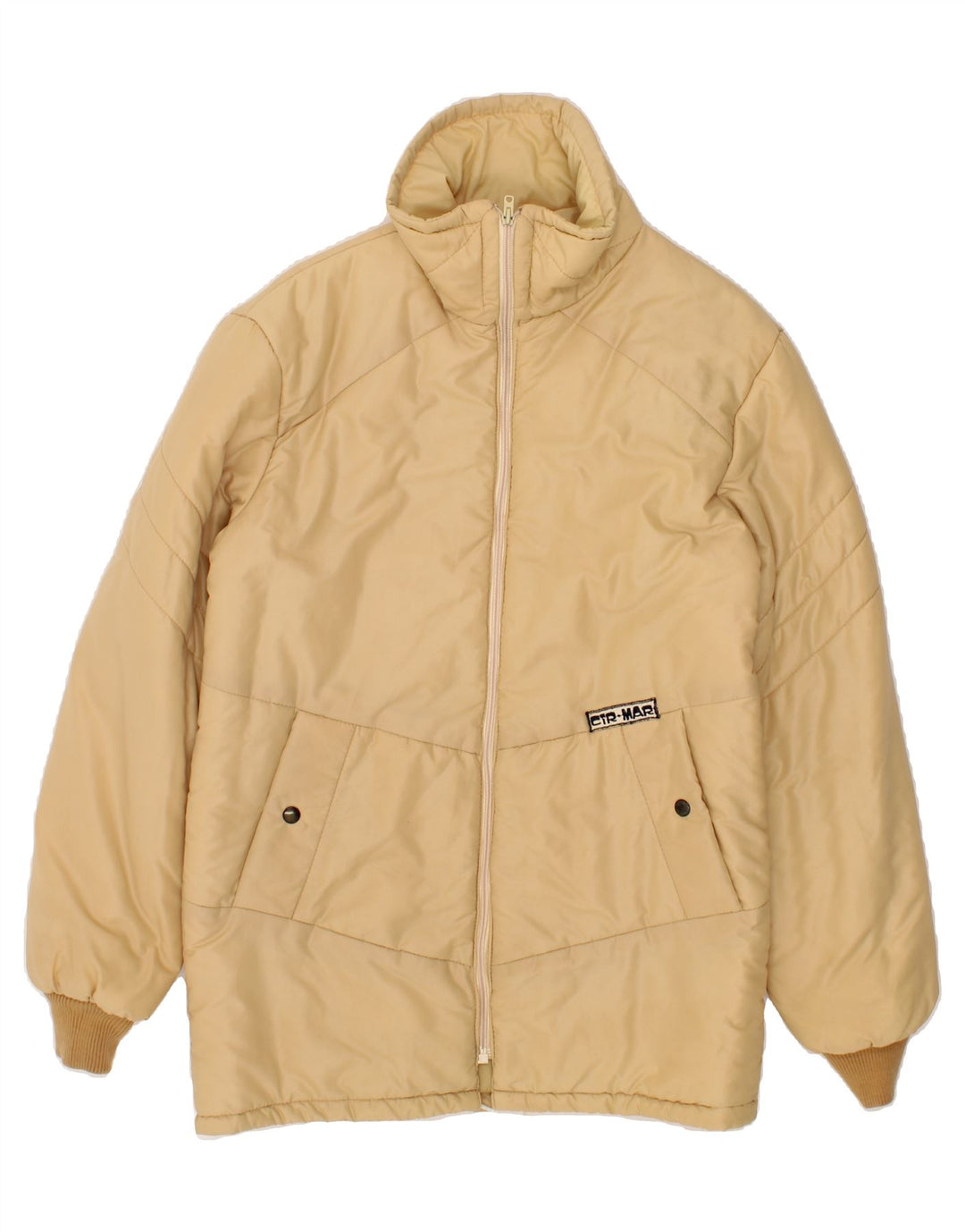 VINTAGE Mens Padded Jacket UK 36 Small Beige Vintage Vintage and Second-Hand Vintage from Messina Hembry 