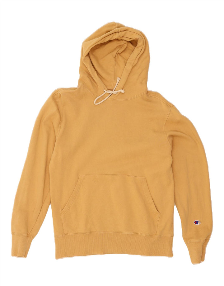 CHAMPION Womens Hoodie Jumper UK 14 Medium Yellow Vintage Champion and Second-Hand Champion from Messina Hembry 