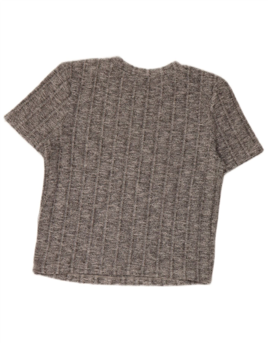 Zara Γυναικείο T-Shirt τοπ UK 10 Small Grey Flecked Polyester