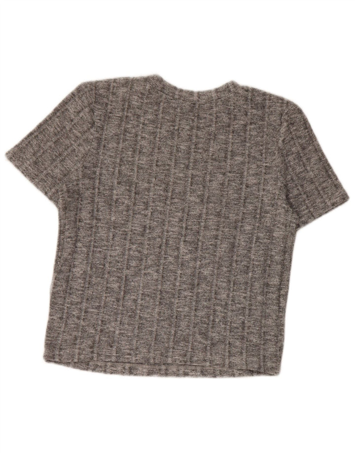 Zara Γυναικείο T-Shirt τοπ UK 10 Small Grey Flecked Polyester