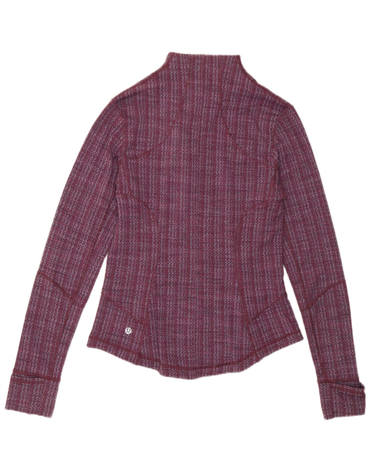 Γυναικεία αθλητική φόρμα Lululemon Top Jacket UK 12 Medium Burgundy Chevron