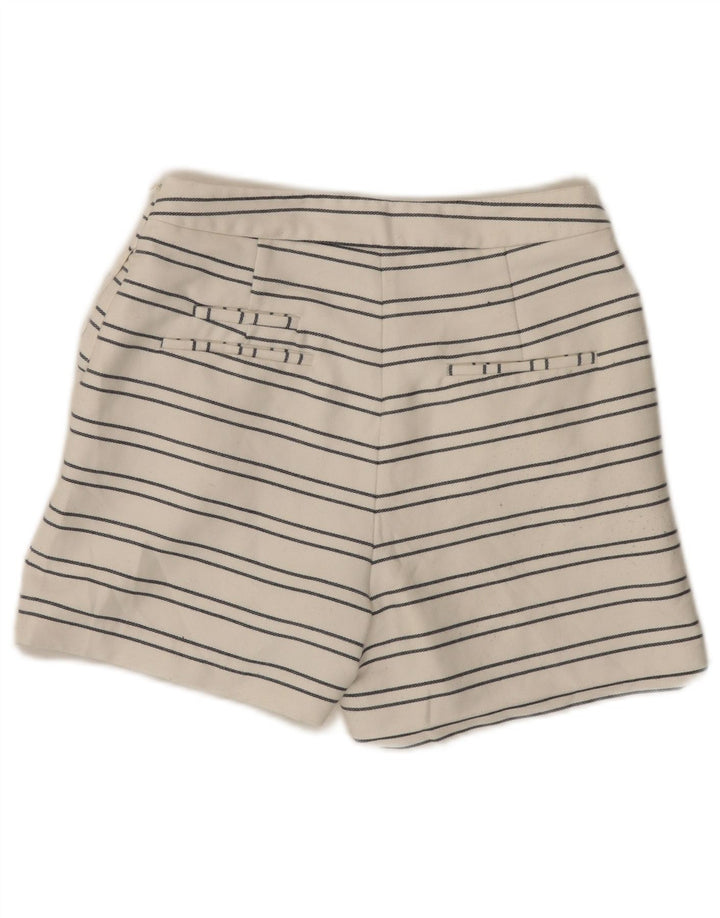 Zara Γυναικείο Ψηλόμεσο Σορτς Chino Small W26 Λευκό ριγέ πολυεστέρα