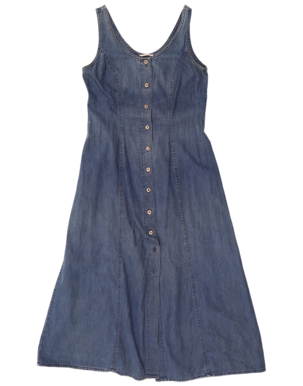 Marks & Spencer Γυναικείο Maxi Αμάνικο Τζιν Φόρεμα UK 12 Medium Blue