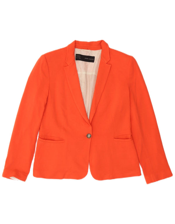 Zara Γυναικείο Μπουφάν 1 Κουμπί Blazer UK 14 Μεγάλη πορτοκαλί βισκόζη