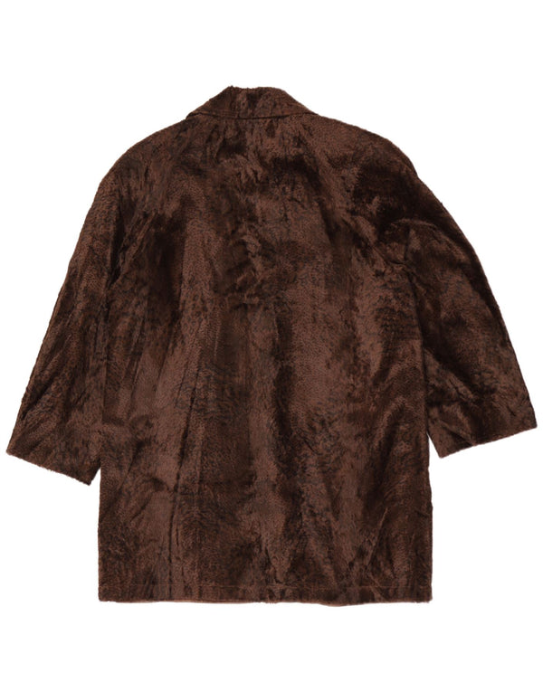 Vintage γυναικείο παλτό UK 16 Large Brown Animal Print