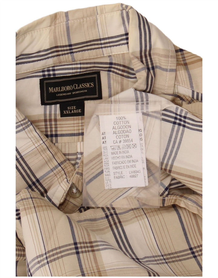 Ανδρικό πουκάμισο Marlboro Classics 2XL Beige Check Cotton