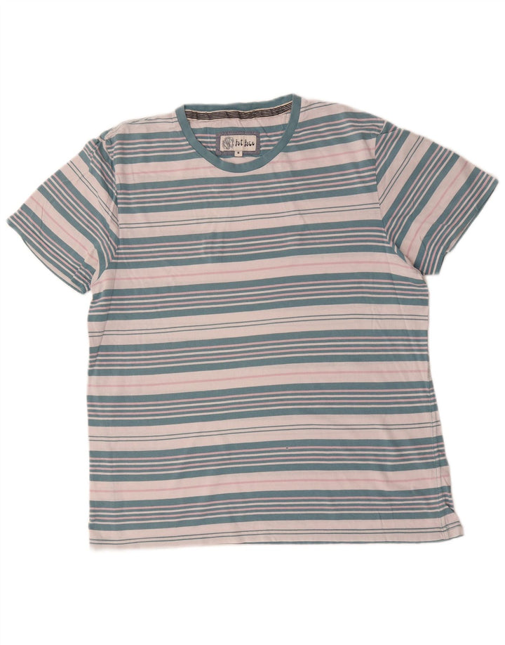 Ανδρικό T-Shirt Fat Face Top Βαμβακερό μεσαίο μπλε ριγέ