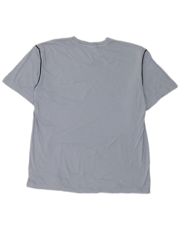 Asics Ανδρικό T-Shirt Top XL Μπλε ριγέ βαμβακερό