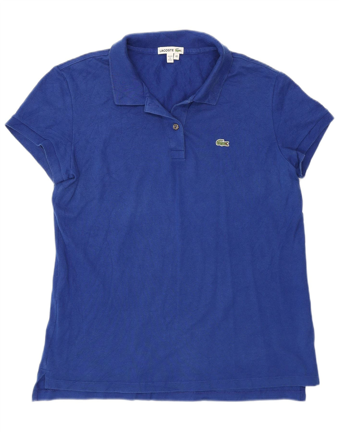 Lacoste Γυναικείο Πόλο Μπλουζάκι Νούμερο 42 Μεγάλο Μπλε Βαμβακερό