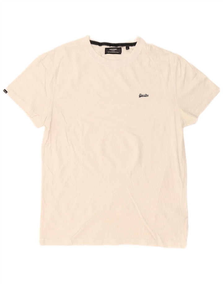 Ανδρικό μπλουζάκι Superdry Top μεγάλο λευκό βαμβακερό