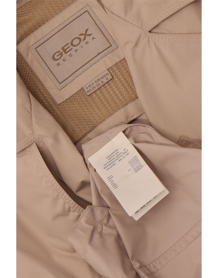 Γυναικεία καμπαρντίνα Geox Respira με διπλό στήθος UK 8 Small Beige Polyester