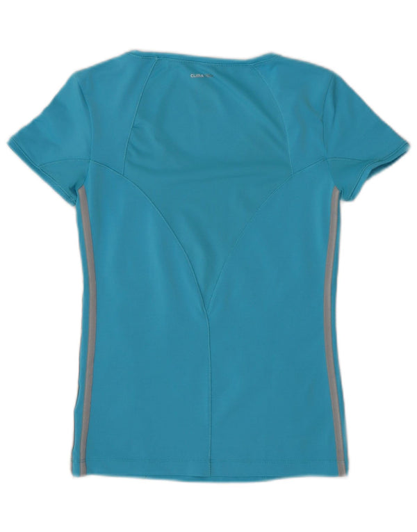 Adidas Γυναικείο T-Shirt Climacool Top 10 UK Small Blue Polyester