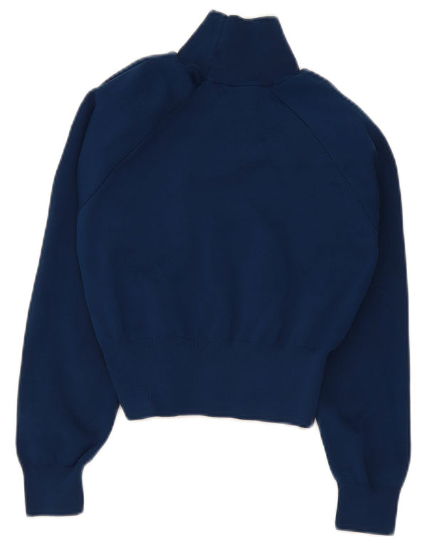 Zara γυναικείο πουλόβερ με λαιμόκοψη χελώνας UK 10 Small Navy Blue Polyester