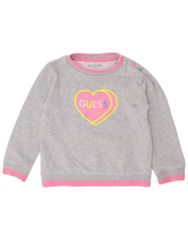 Guess Baby Girls Graphic Φούτερ Jumper 18-24 μηνών Γκρι Colourblock