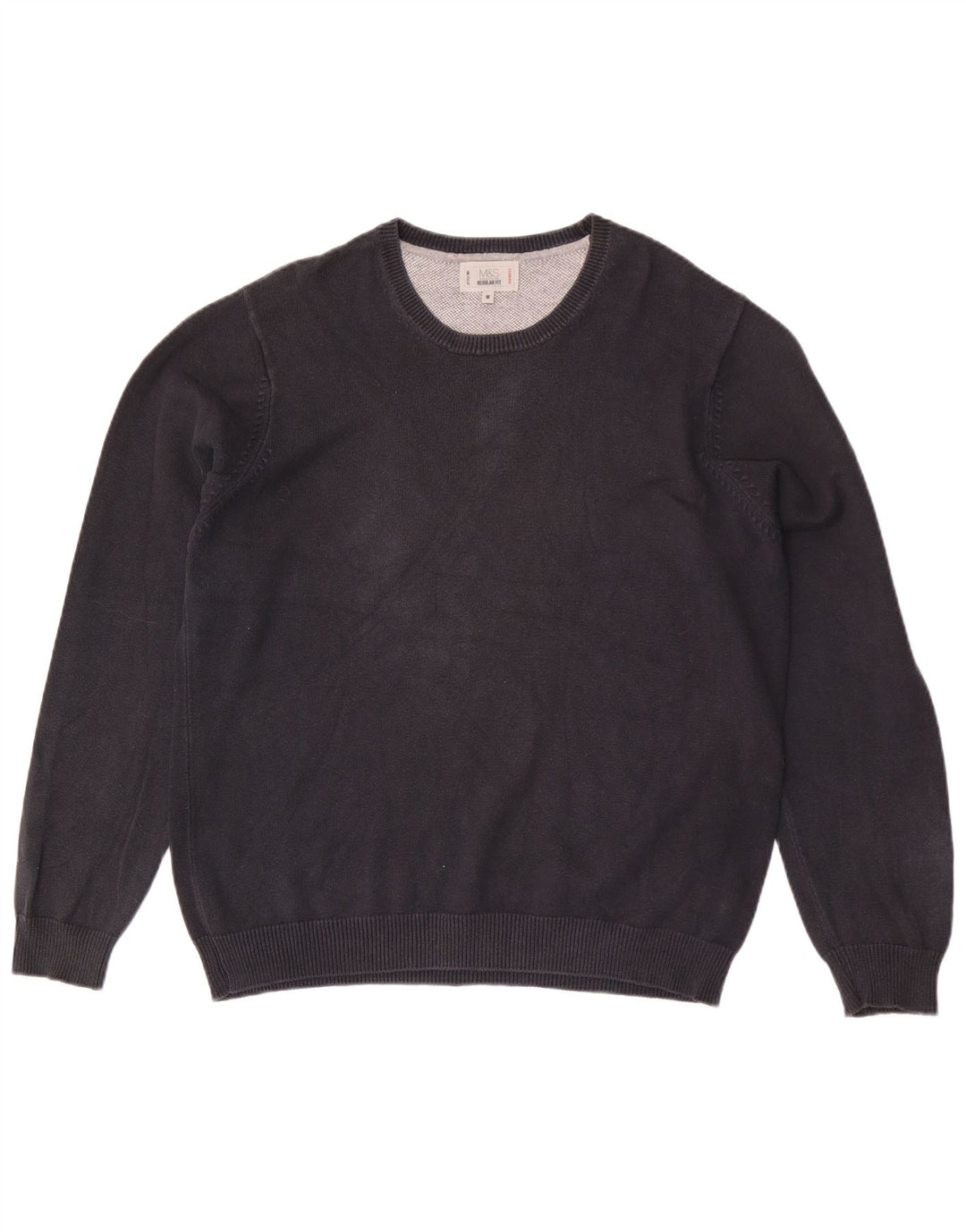 Ανδρικό πουλόβερ Marks & Spencer Regular Fit Crew Neck Jumper Μεσαίο μαύρο