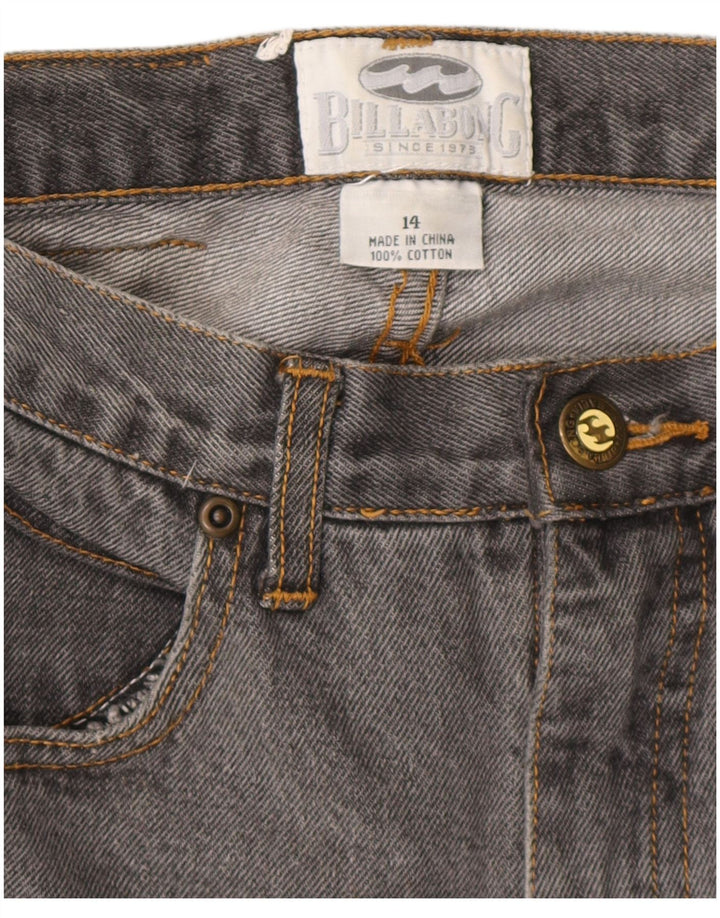 Billabong Girls High Waist Loose Jeans 13-14 ετών W28 L25 Γκρι βαμβακερό