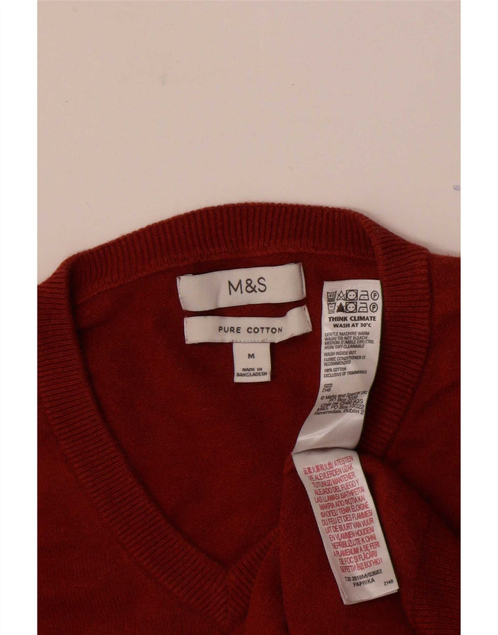 Ανδρικό πουλόβερ Marks & Spencer με V λαιμόκοψη, μεσαίο βαμβακερό