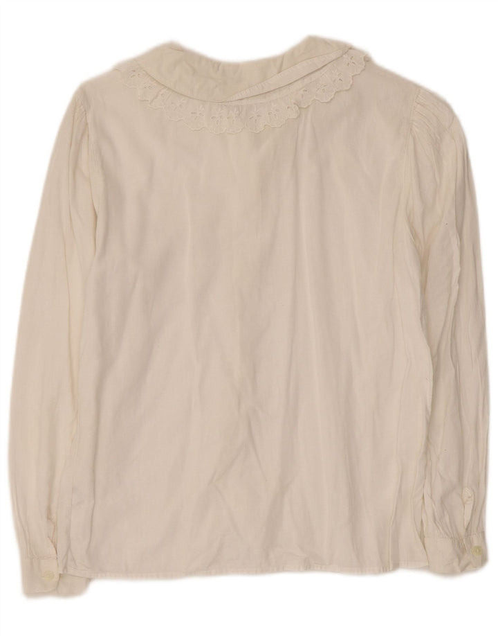 Γυναικείο πουκάμισο Benetton Μπλούζα UK 8 Small Off White Βαμβακερό