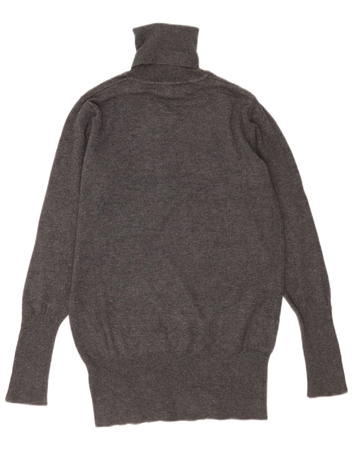 Zara Γυναικείο πουλόβερ με ρολό λαιμόκοψη UK 12 Medium Grey Rayon