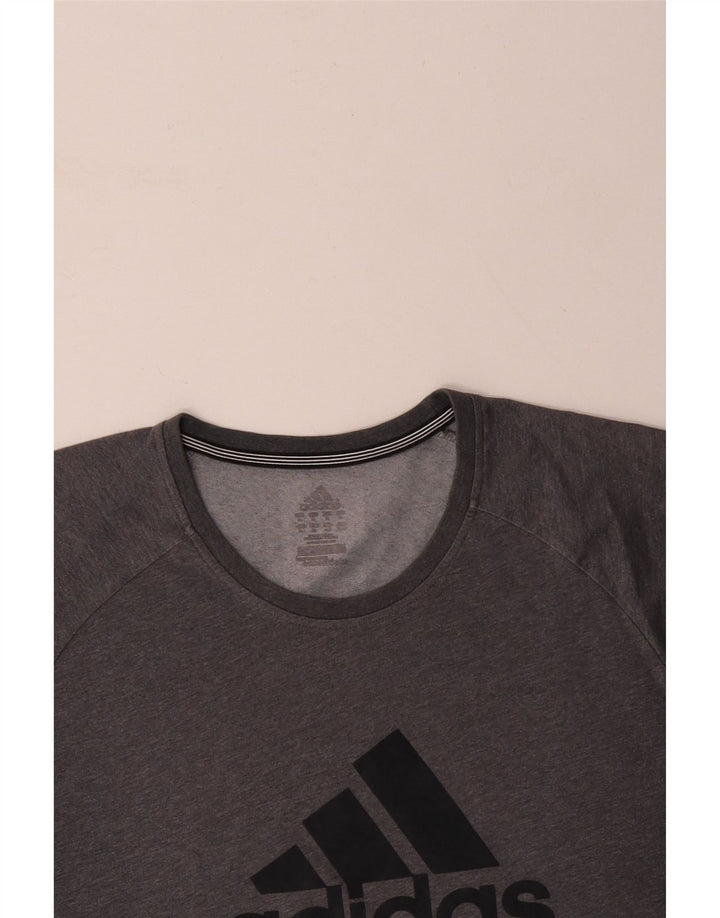 Ανδρικό γραφικό T-Shirt ADIDAS Climalite Top XL Grey Polyester