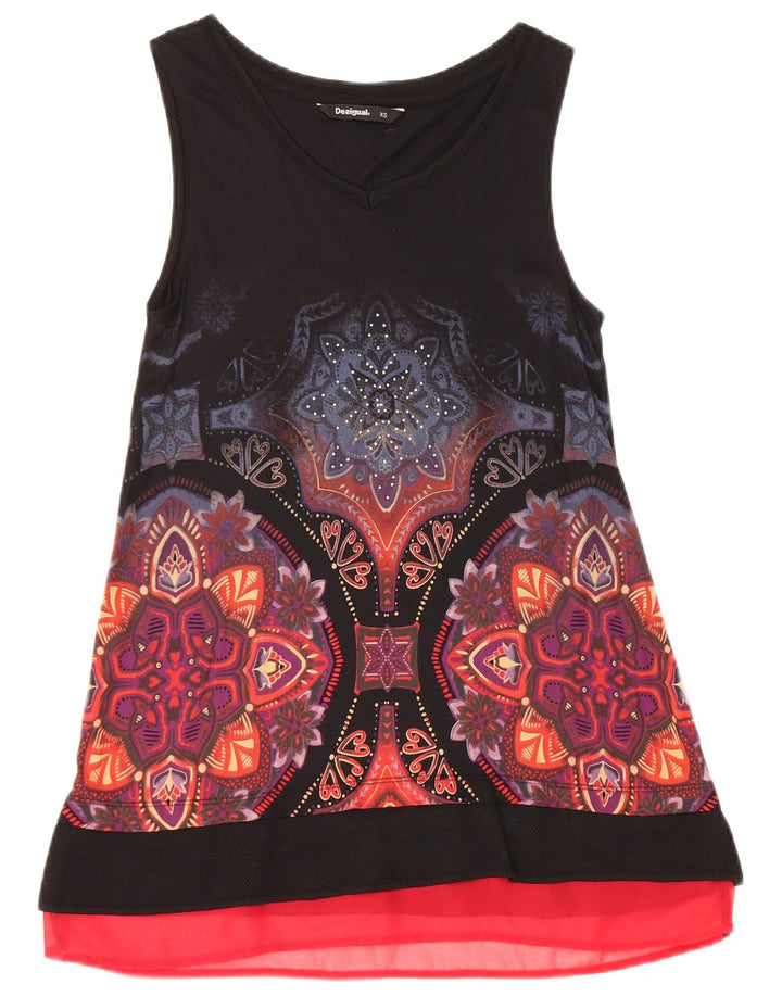 Desigual Γυναικείο Abstract Pattern Αμάνικο Τοπ UK 6 XS Μαύρο