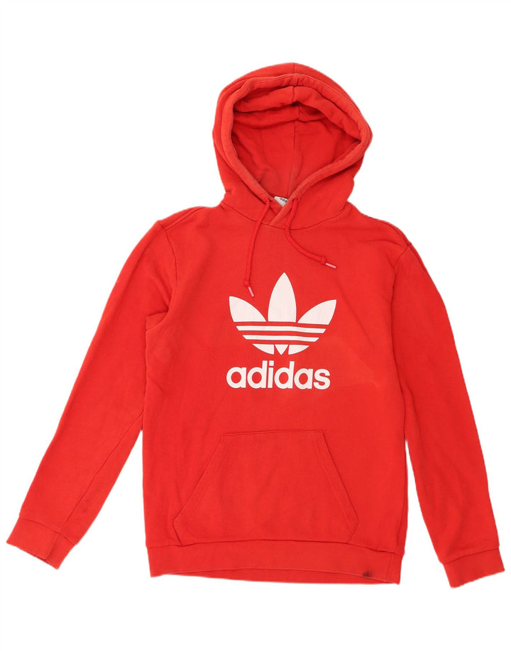 Ανδρικό γραφικό κουκούλα Adidas, μεσαίο κόκκινο βαμβακερό