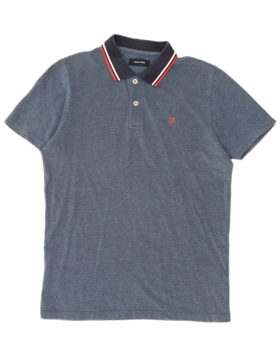Ανδρικό μπλουζάκι πόλο Jack & Jones, μεσαίο μπλε, βαμβακερό