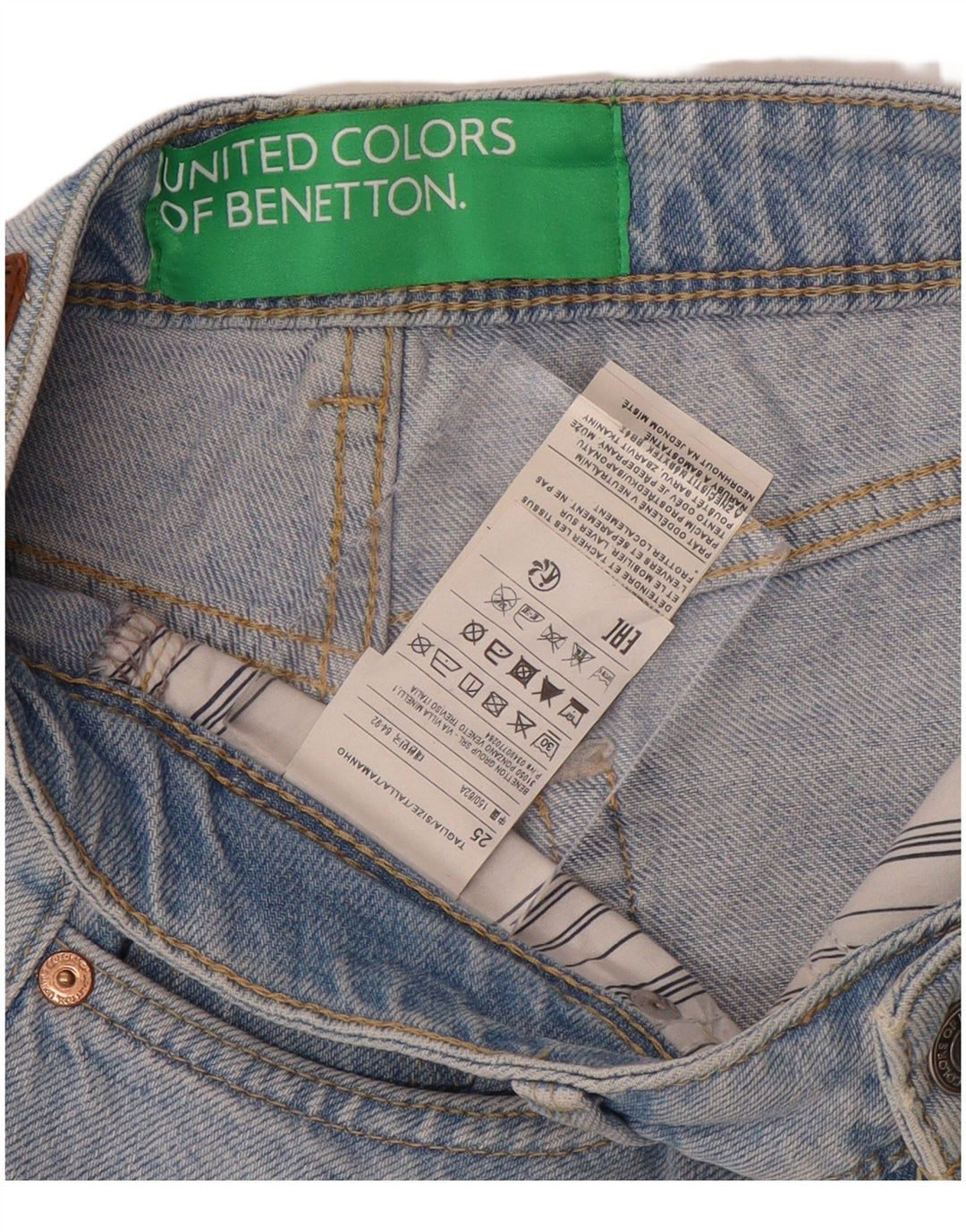 BENETTON Γυναικείο τζιν σορτς W25 XS Μπλε βαμβακερό