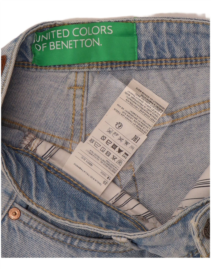 BENETTON Γυναικείο τζιν σορτς W25 XS Μπλε βαμβακερό