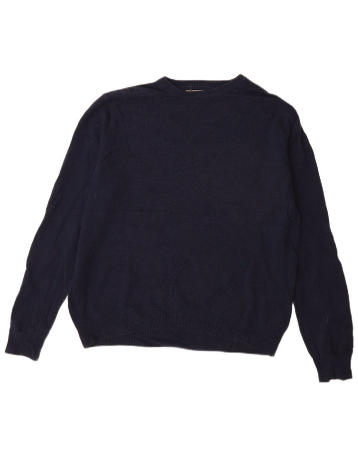 Ανδρικό πουλόβερ Marks & Spencer Boat Neck Jumper Μεγάλο Μαλλί Navy Blue