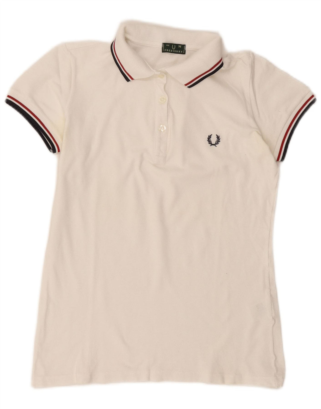 Fred Perry Γυναικείο Πόλο Μπλουζάκι UK 14 Μεσαίο λευκό βαμβακερό