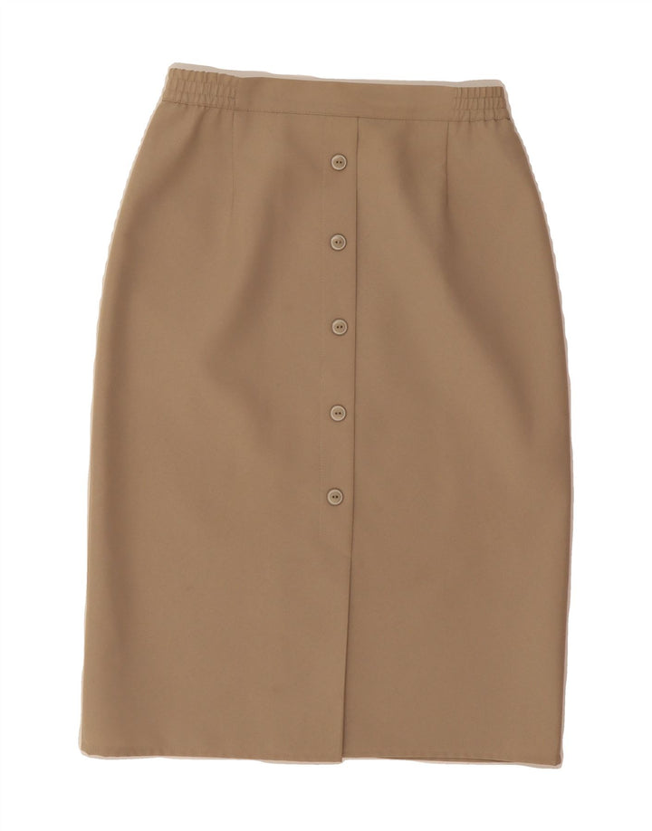 VINTAGE Womens Pencil Skirt UK 10 Small W26  Beige Polyester Vintage Vintage and Second-Hand Vintage from Messina Hembry 