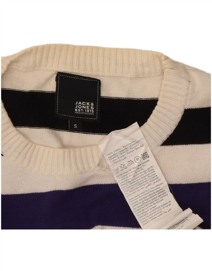 Jack & Jones Ανδρικό πουλόβερ με λαιμόκοψη, μικρό πολύχρωμο ριγέ