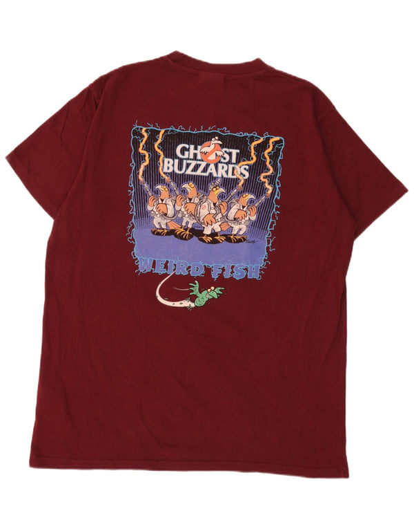 Ανδρικό μπλουζάκι Weird Fish Graphic T-Shirt Top μεγάλο μπορντό βαμβακερό