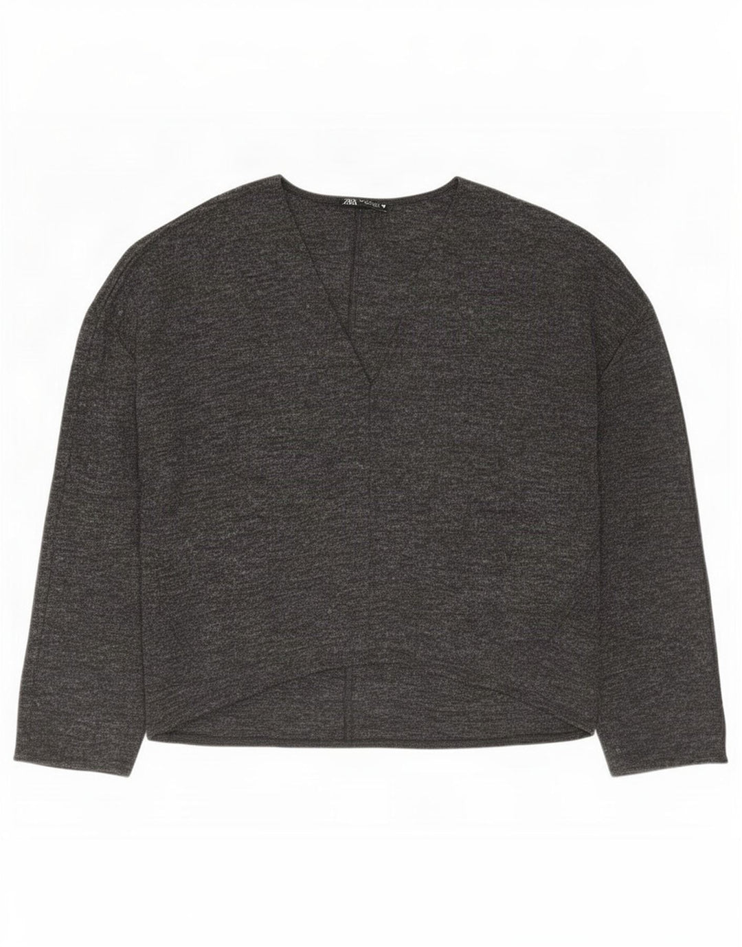 Zara Γυναικεία Μπλούζα Oversized Top UK 10 Small Grey Flecked Polyester