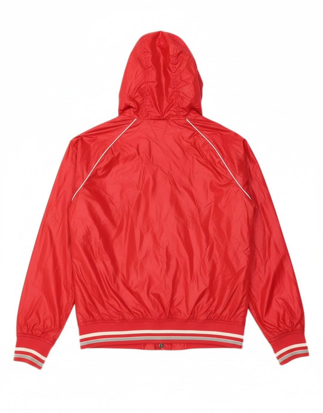 CHAMPION Womens Hooded Bomber Jacket UK 14 Medium Red Polyester Vintage Champion and Second-Hand Champion from Messina Hembry 