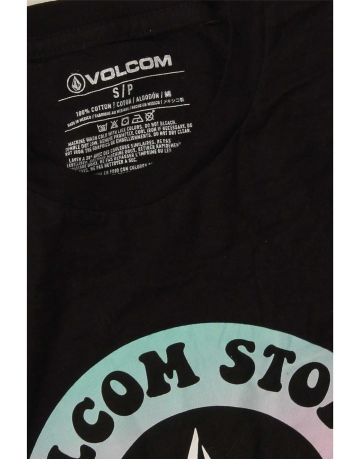 Ανδρικό γραφικό T-Shirt Volcom Top Μικρό μαύρο βαμβακερό